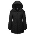 Women's Long Waterproof Puffer Jacket with Hood