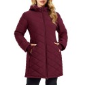Women's Long Waterproof Puffer Jacket with Hood