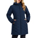 Women's Long Waterproof Puffer Jacket with Hood