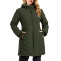 Women's Long Waterproof Puffer Jacket with Hood