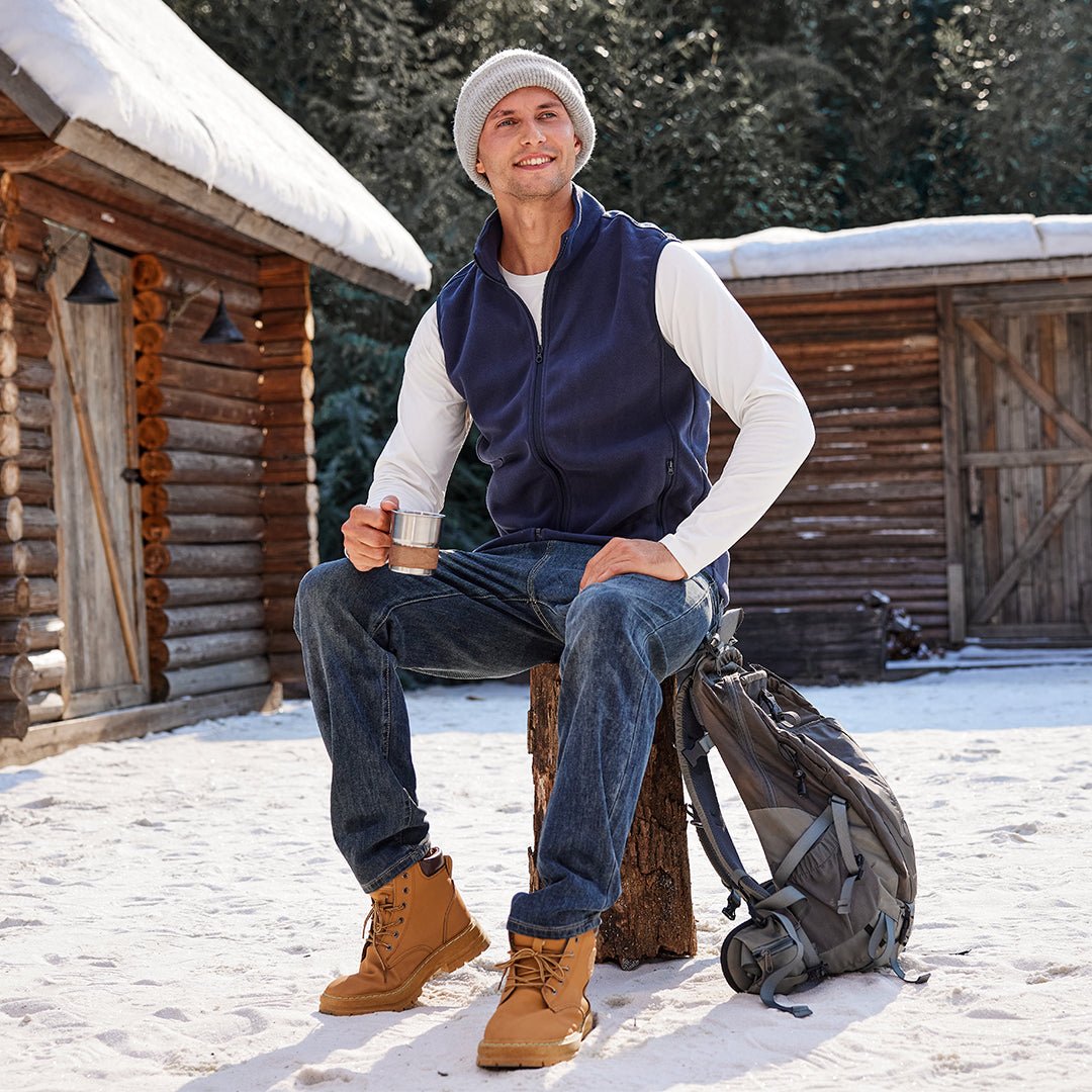 Men's Fleece Vest Sleeveless Outdoor Hiking Jacket