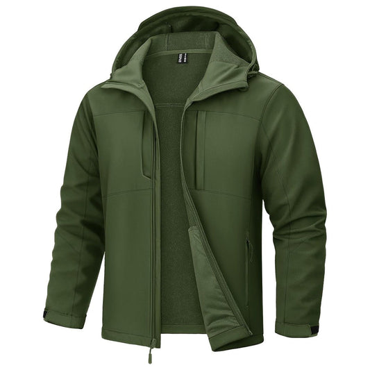 Men's Tactical Softshell Jacket Hooded Waterproof Coat