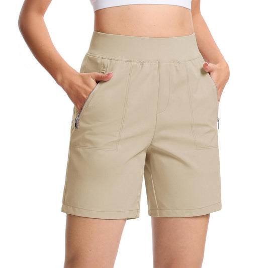 Women's High Waisted Hiking Shorts with Zippers