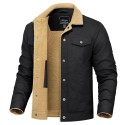 Men's Thick Thermal Sherpa Fleece Lined Cargo Jacket