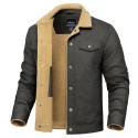 Men's Thick Thermal Sherpa Fleece Lined Cargo Jacket