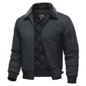 Men's Casual Fleece Bomber Jacket with Fur