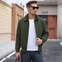 Men's Casual Fleece Bomber Jacket with Fur