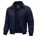 Men's Casual Fleece Bomber Jacket with Fur